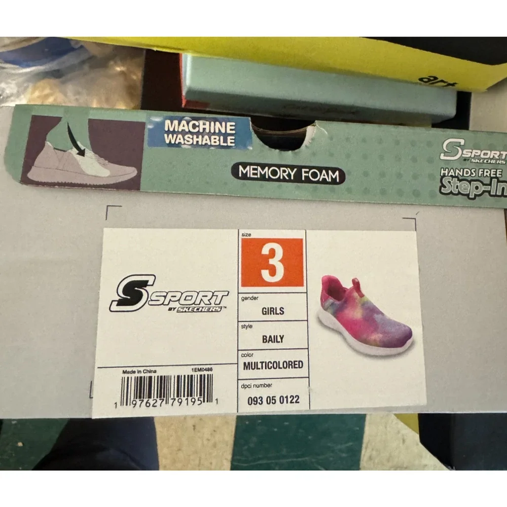 S Sport by Skechers Kids' Bailey Step-Ins Sneakers Size 3 Multicolor